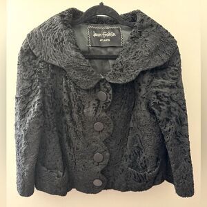Vintage LEON FROHSIN Atlanta Persian Lamb Cropped Scallop Edge Fur Coat Jacket